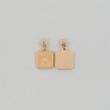 Gold square Charms,18K Gold Filled square Pendant,Stainless Steel square Charm Bracelet Necklace for DIY Jewelry Making Supply