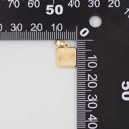 Gold square Charms,18K Gold Filled square Pendant,Stainless Steel square Charm Bracelet Necklace for DIY Jewelry Making Supply