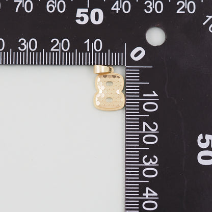 Gold number Charms,18K Gold Filled number Pendant,Stainless steel initial Charm Bracelet Necklace for DIY Jewelry Making Supply