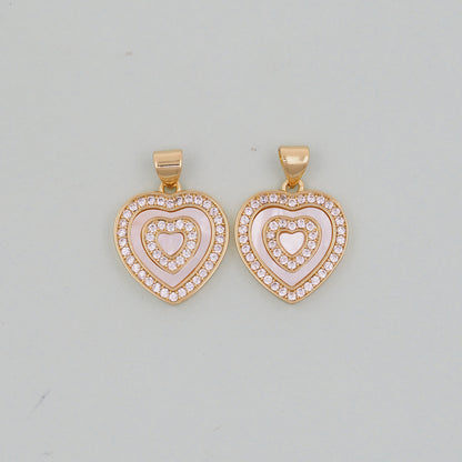 Gold Heart Charms,18K Gold Filled Heart Pendant,Heart Charm Bracelet Necklace for DIY Jewelry Making Supply