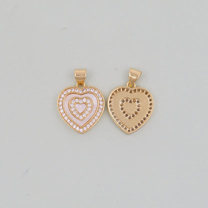 Gold Heart Charms,18K Gold Filled Heart Pendant,Heart Charm Bracelet Necklace for DIY Jewelry Making Supply