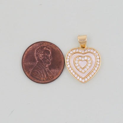 Gold Heart Charms,18K Gold Filled Heart Pendant,Heart Charm Bracelet Necklace for DIY Jewelry Making Supply
