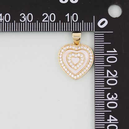 Gold Heart Charms,18K Gold Filled Heart Pendant,Heart Charm Bracelet Necklace for DIY Jewelry Making Supply