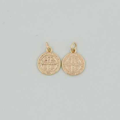 Gold Double sided Charms,18K Gold Filled Cross Pendant,Jesus Charm Bracelet Necklace for DIY Jewelry Making Supply