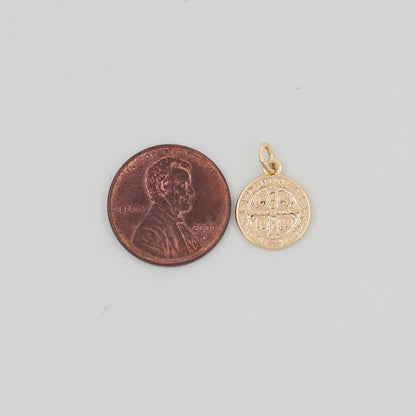 Gold Double sided Charms,18K Gold Filled Cross Pendant,Jesus Charm Bracelet Necklace for DIY Jewelry Making Supply