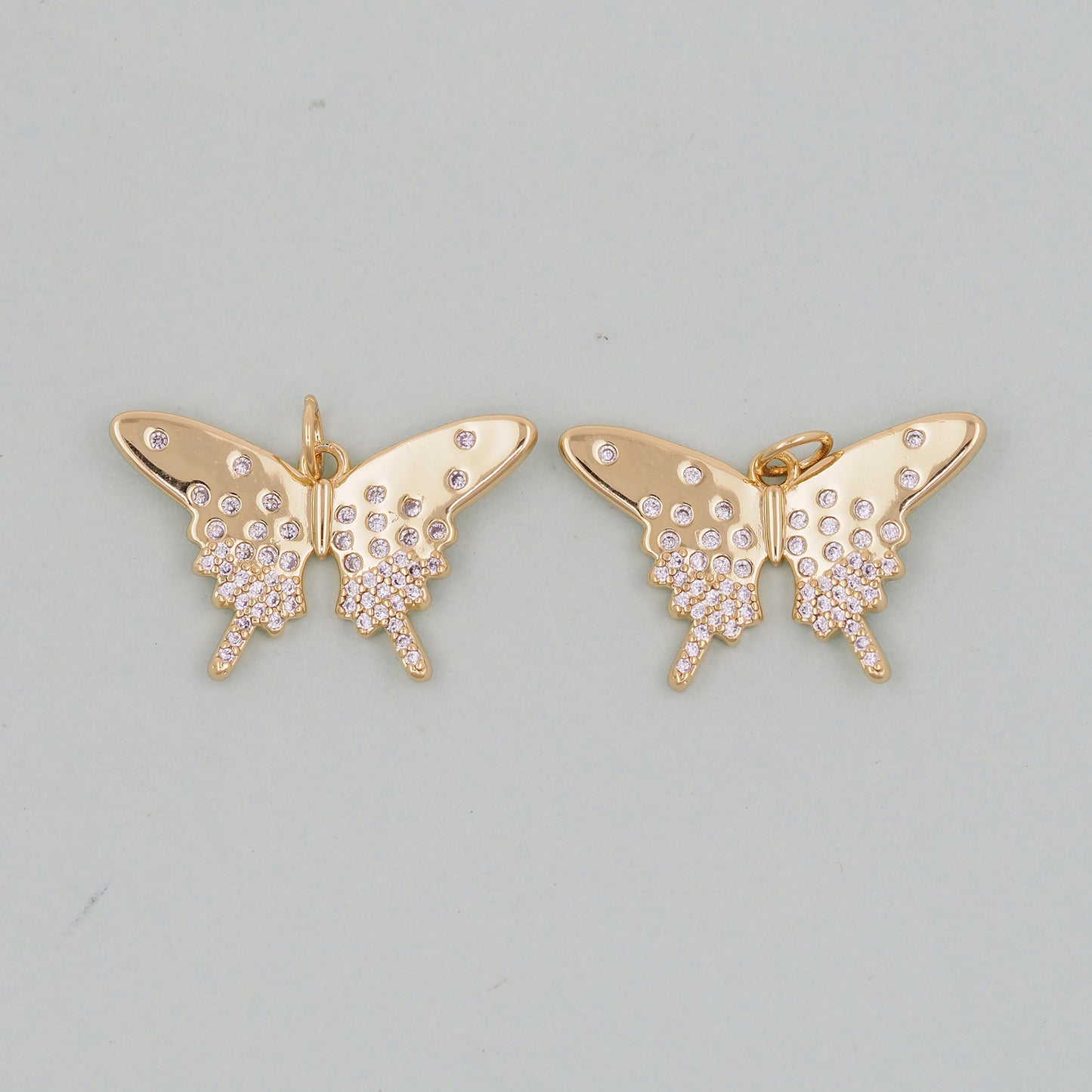 Gold Butterfly Charms,18K Gold Filled Butterfly Pendant,CZ Micro Pave Butterfly Charm Bracelet Necklace for DIY Jewelry Making Supply