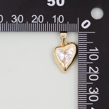 Gold Heart Charms,18K Gold Filled Heart Pendant,Heart Charm Bracelet Necklace for DIY Jewelry Making Supply