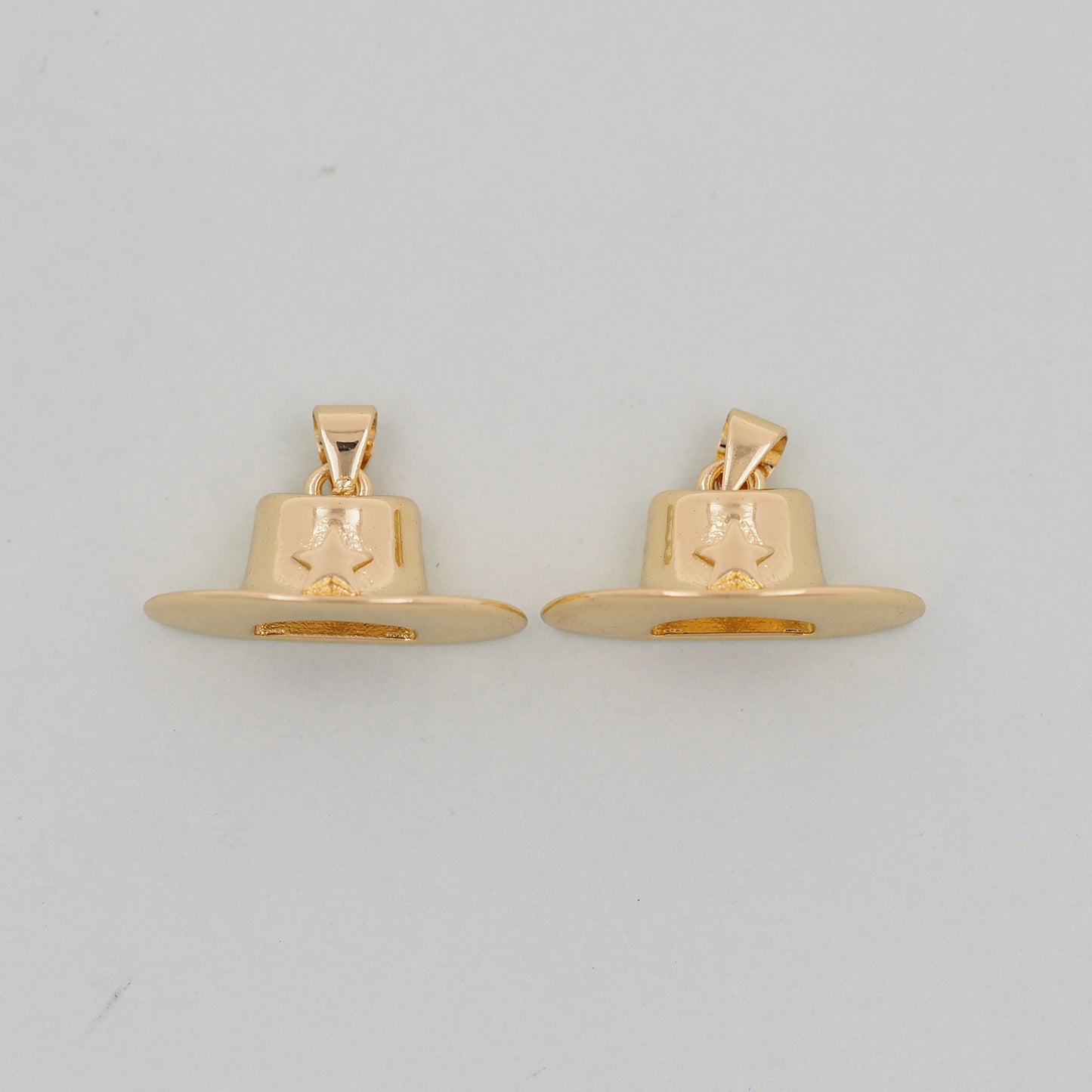 Gold Cowboy Hat Charms,18K Gold Filled Cowboy Hat Pendant Charm Bracelet Necklace for DIY Jewelry Making Supply