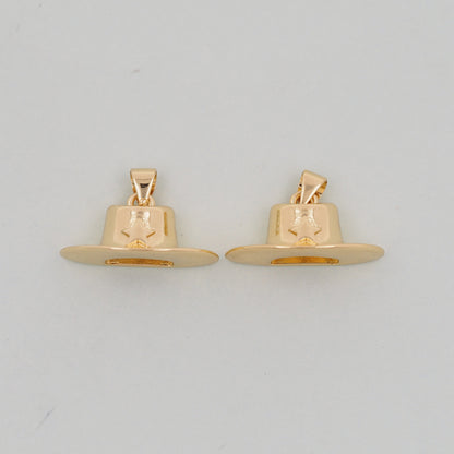 Gold Cowboy Hat Charms,18K Gold Filled Cowboy Hat Pendant Charm Bracelet Necklace for DIY Jewelry Making Supply