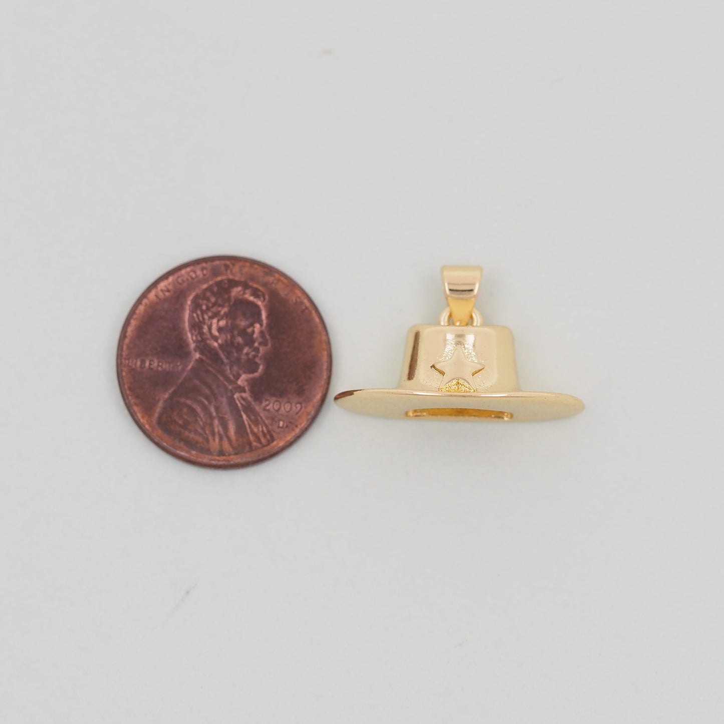 Gold Cowboy Hat Charms,18K Gold Filled Cowboy Hat Pendant Charm Bracelet Necklace for DIY Jewelry Making Supply