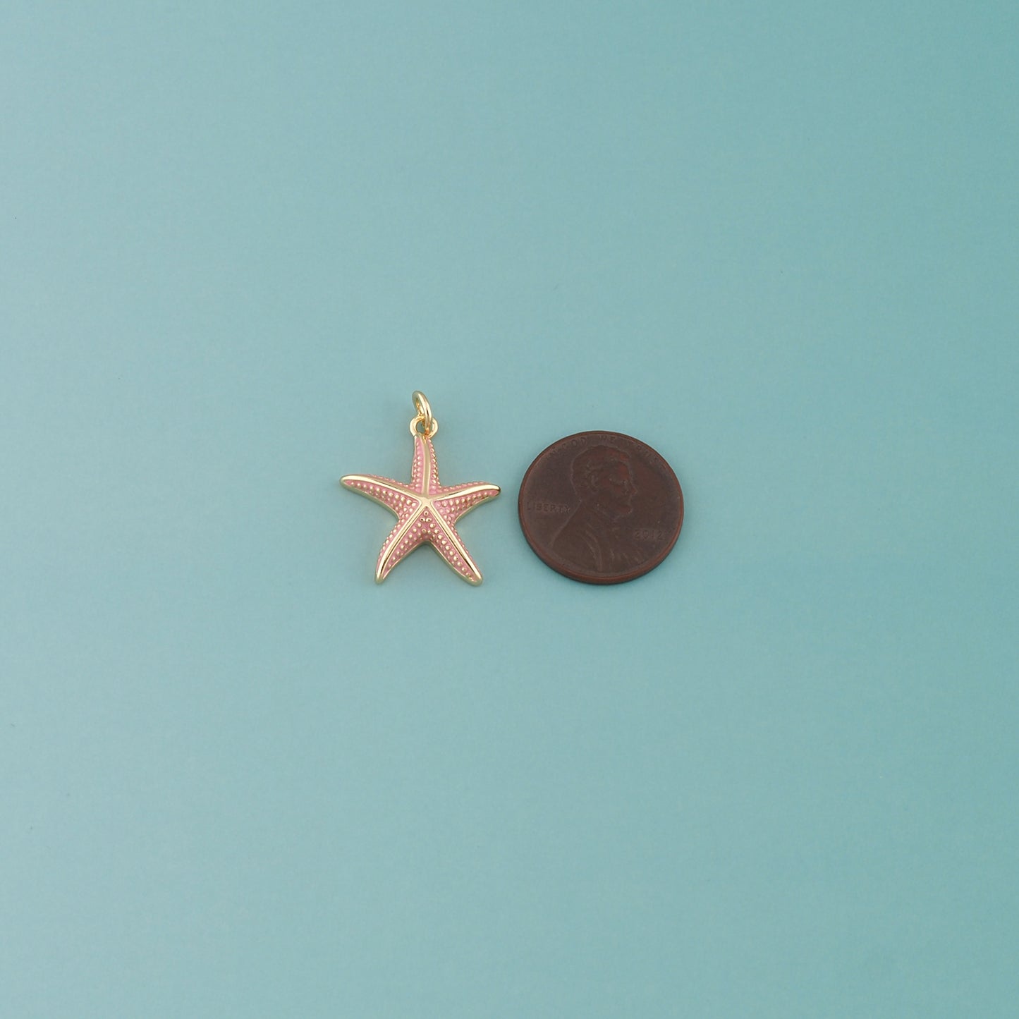 Gold Starfish Charms,18K Gold Filled Sea Star Pendant,Enamel Starfish Charm Bracelet Necklace for DIY Jewelry Making Supply