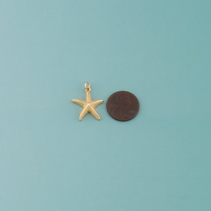 Gold Starfish Charms,18K Gold Filled Sea Star Pendant,Enamel Starfish Charm Bracelet Necklace for DIY Jewelry Making Supply
