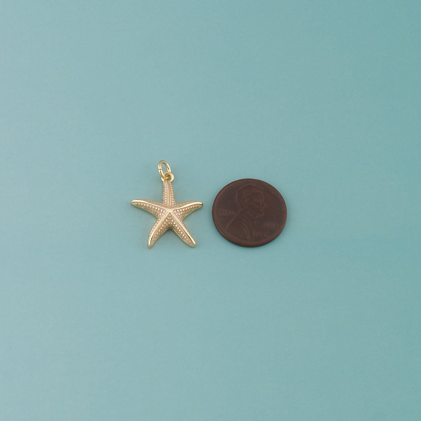 Gold Starfish Charms,18K Gold Filled Sea Star Pendant,Enamel Starfish Charm Bracelet Necklace for DIY Jewelry Making Supply