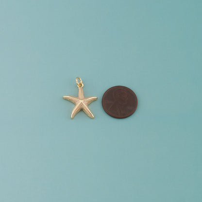 Gold Starfish Charms,18K Gold Filled Sea Star Pendant,Enamel Starfish Charm Bracelet Necklace for DIY Jewelry Making Supply