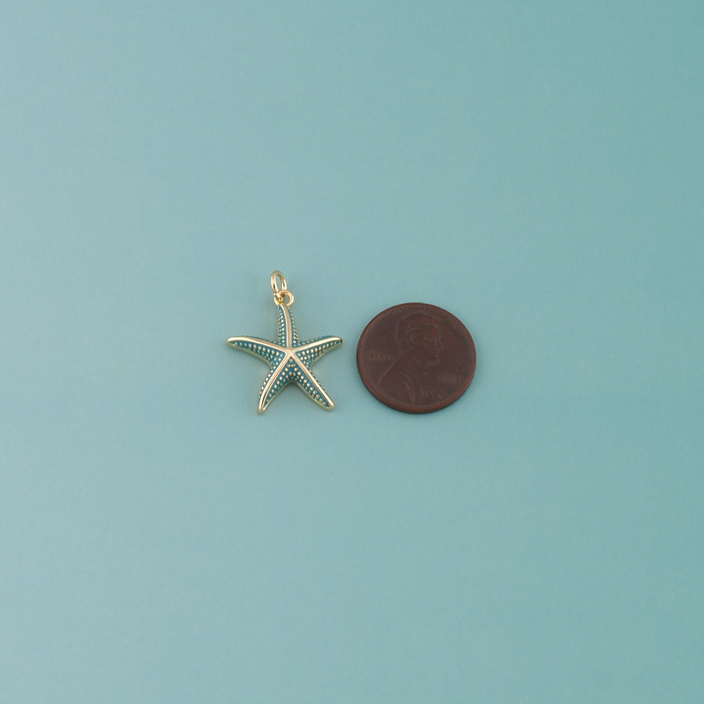 Gold Starfish Charms,18K Gold Filled Sea Star Pendant,Enamel Starfish Charm Bracelet Necklace for DIY Jewelry Making Supply