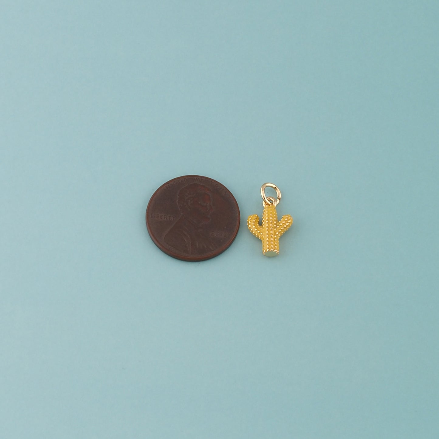 Gold Cactus Charms,18K Gold Filled Cactus Pendant,Enamel Desert Charm Bracelet Necklace for DIY Jewelry Making Supply