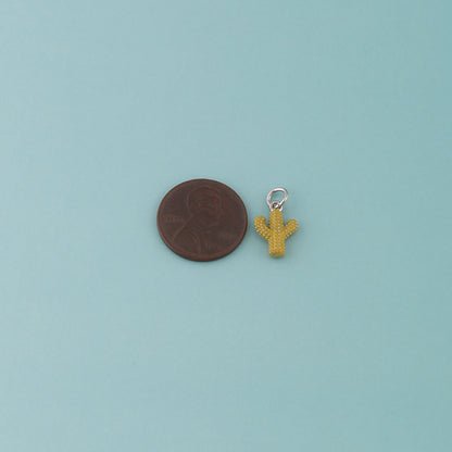Gold Cactus Charms,18K Gold Filled Cactus Pendant,Enamel Desert Charm Bracelet Necklace for DIY Jewelry Making Supply