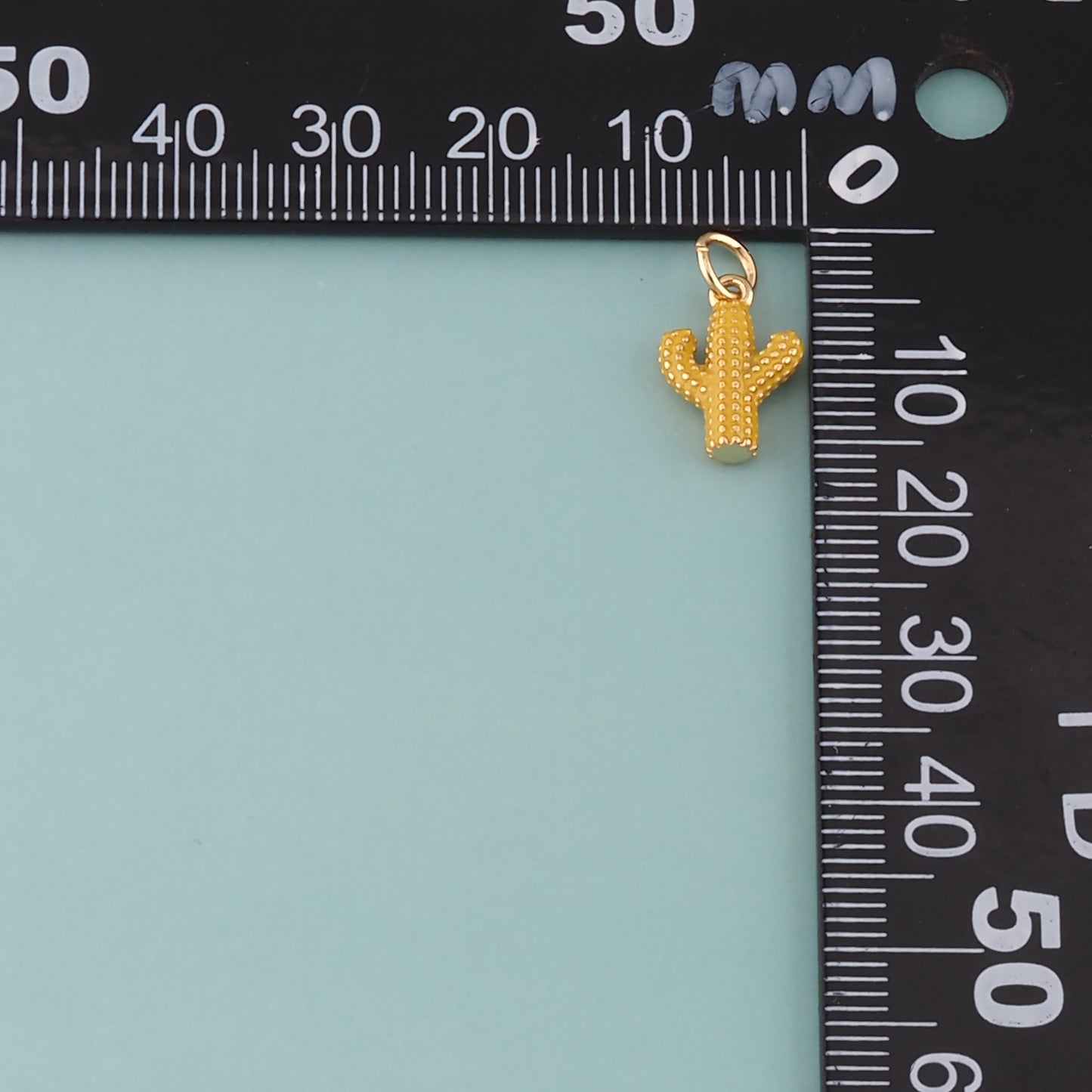 Gold Cactus Charms,18K Gold Filled Cactus Pendant,Enamel Desert Charm Bracelet Necklace for DIY Jewelry Making Supply