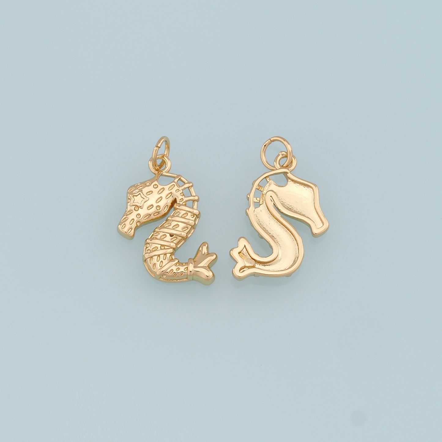 Gold Seahorse Charms,18K Gold Filled Seahorse Pendant,Dainty Seahorse Charm Bracelet Necklace for DIY Jewelry Making Supply