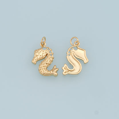 Gold Seahorse Charms,18K Gold Filled Seahorse Pendant,Dainty Seahorse Charm Bracelet Necklace for DIY Jewelry Making Supply