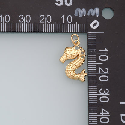 Gold Seahorse Charms,18K Gold Filled Seahorse Pendant,Dainty Seahorse Charm Bracelet Necklace for DIY Jewelry Making Supply