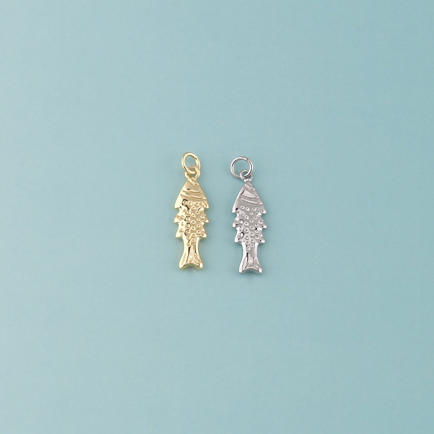 Gold Fish Charms,18K Gold Filled Fish Pendant,Cute Fish Charm Bracelet Necklace for DIY Jewelry Making Supply