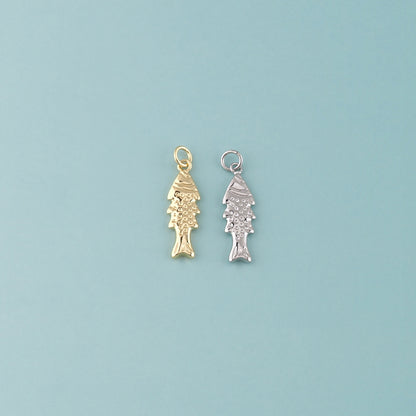 Gold Fish Charms,18K Gold Filled Fish Pendant,Cute Fish Charm Bracelet Necklace for DIY Jewelry Making Supply