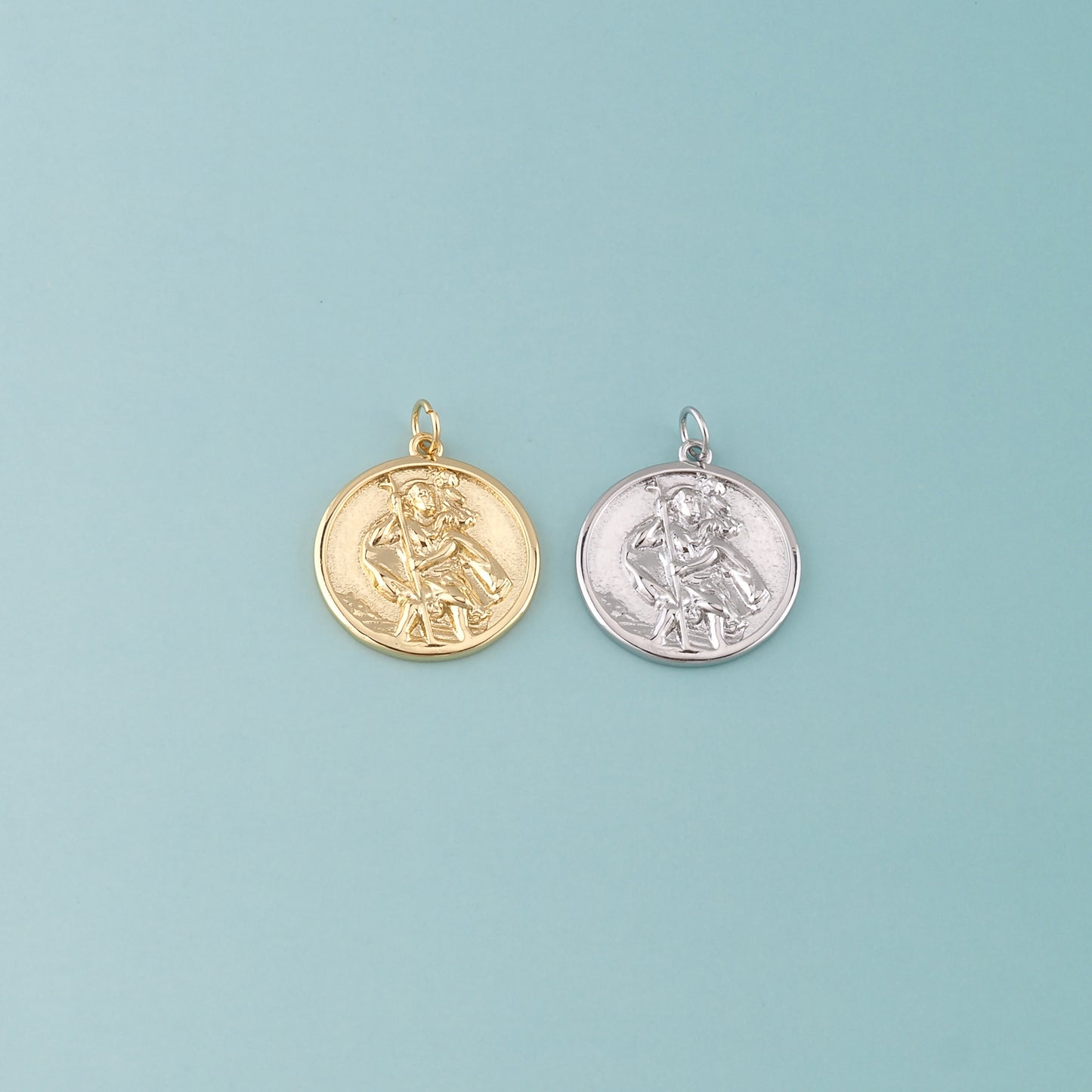 18K Gold Filled Religion Pendant,Dainty Religion Charm Bracelet Necklace for DIY Jewelry Making Supply