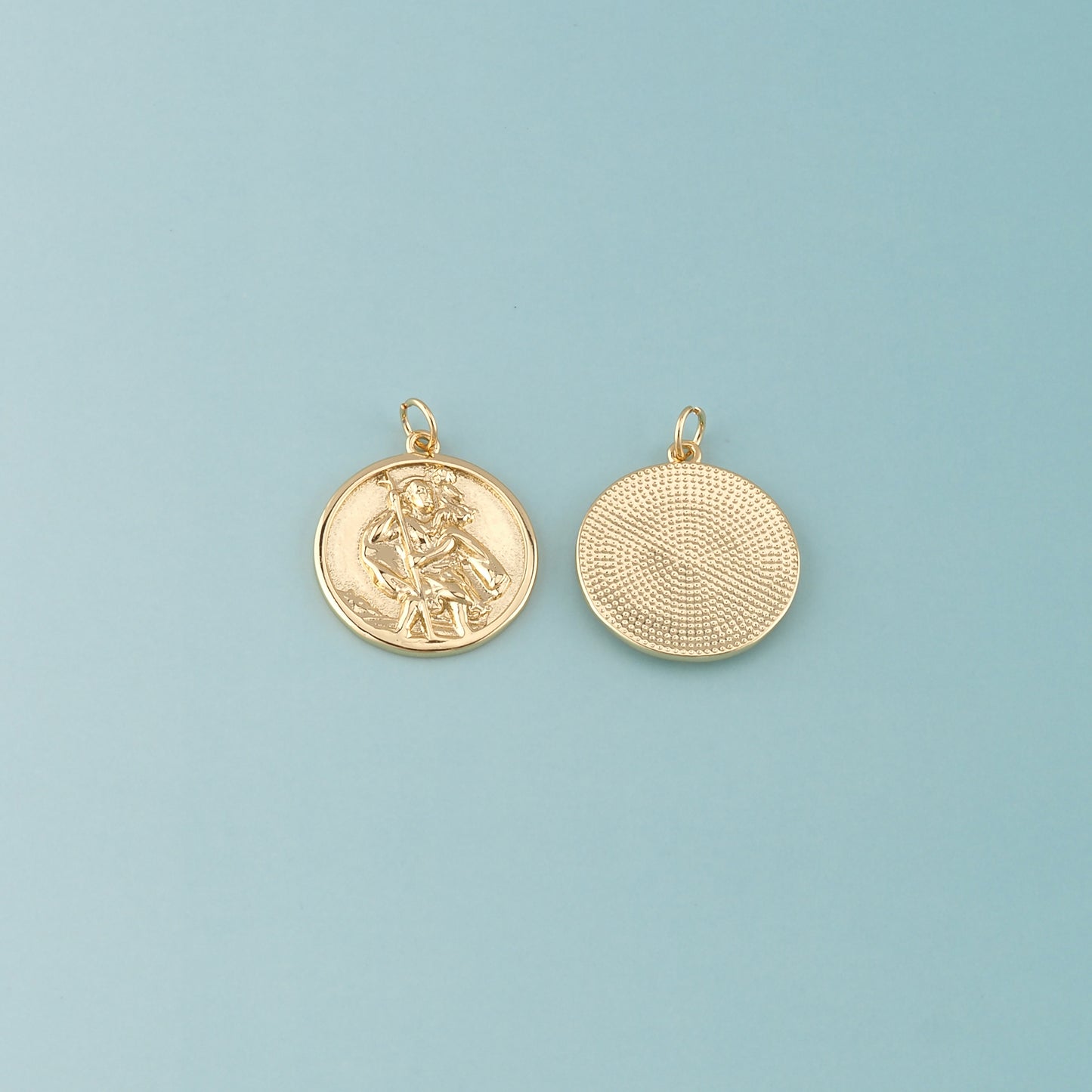 18K Gold Filled Religion Pendant,Dainty Religion Charm Bracelet Necklace for DIY Jewelry Making Supply
