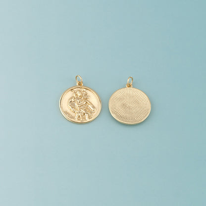 18K Gold Filled Religion Pendant,Dainty Religion Charm Bracelet Necklace for DIY Jewelry Making Supply