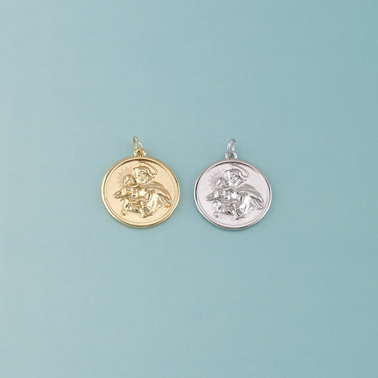 18K Gold Filled Religion Pendant,Dainty Religion Charm Bracelet Necklace for DIY Jewelry Making Supply