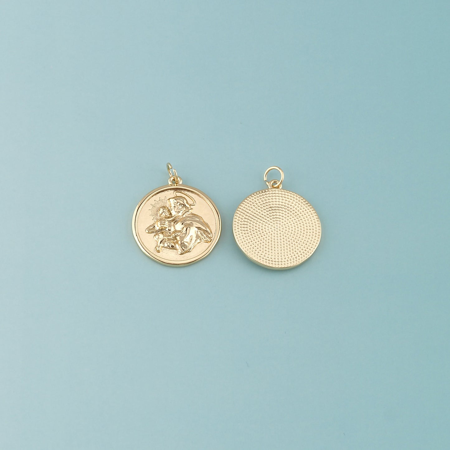 18K Gold Filled Religion Pendant,Dainty Religion Charm Bracelet Necklace for DIY Jewelry Making Supply