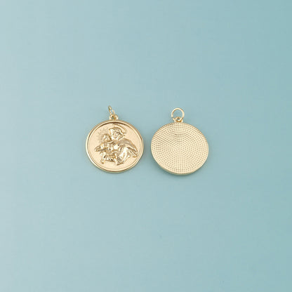 18K Gold Filled Religion Pendant,Dainty Religion Charm Bracelet Necklace for DIY Jewelry Making Supply