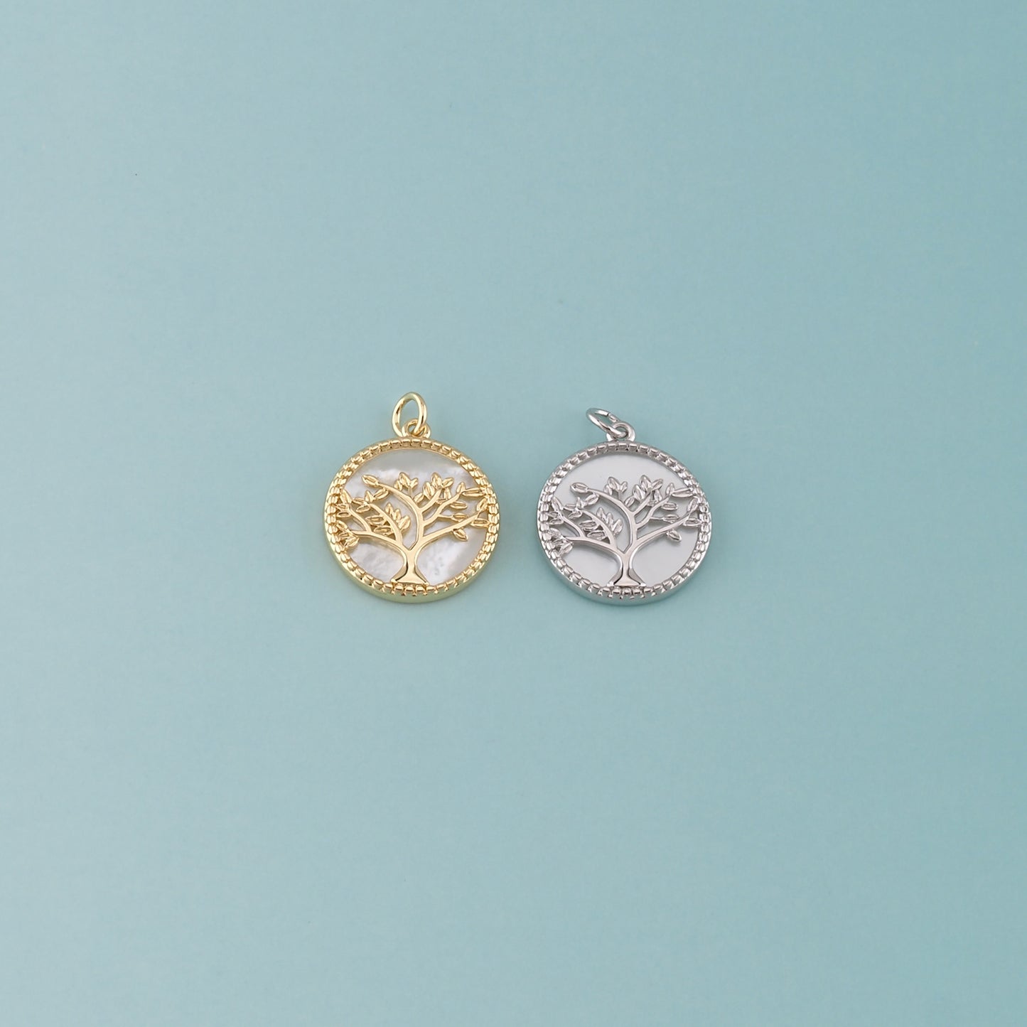 Gold Tree Charms,18K Gold Filled Tree of Life Pendant,Tree of Life Charm Bracelet Necklace for DIY Jewelry Making Supply