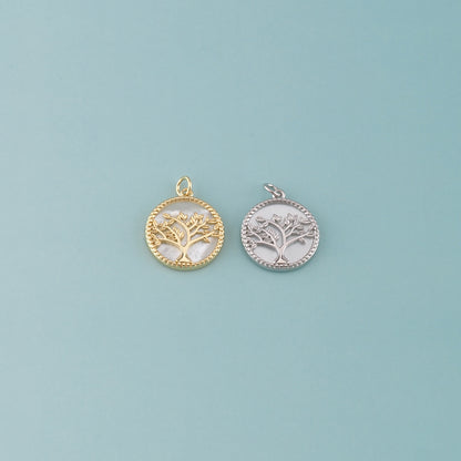 Gold Tree Charms,18K Gold Filled Tree of Life Pendant,Tree of Life Charm Bracelet Necklace for DIY Jewelry Making Supply