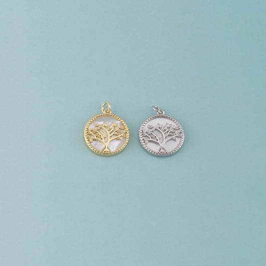 Gold Tree Charms,18K Gold Filled Tree of Life Pendant,Tree of Life Charm Bracelet Necklace for DIY Jewelry Making Supply