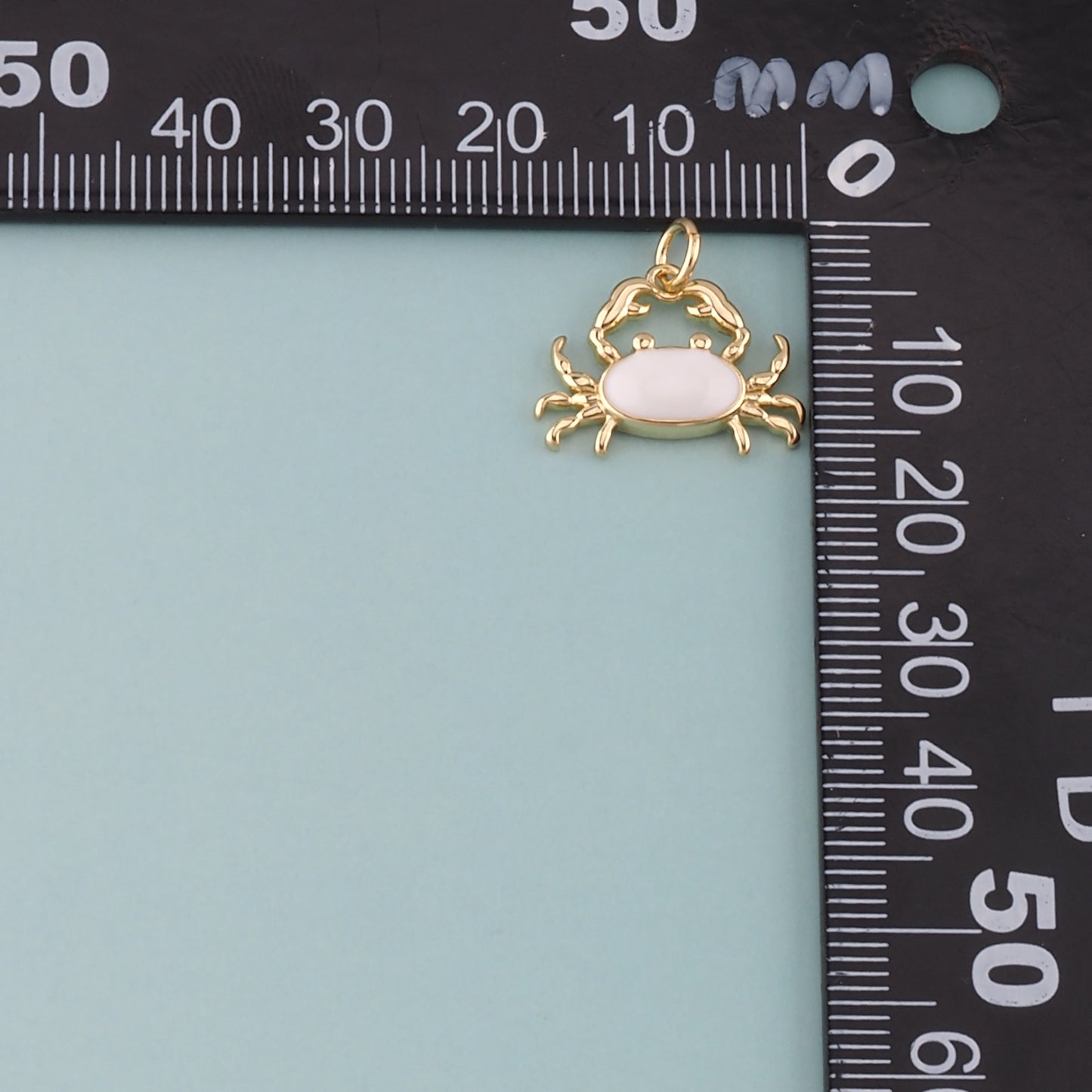 Gold Marine Life Charms,18K Gold Filled Crab Pendant,Enamel Crab Charms Bracelet Necklace for DIY Jewelry Making Supply