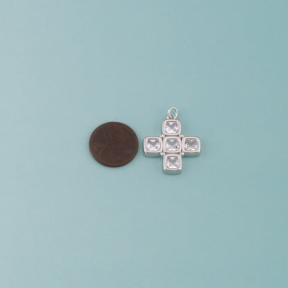 Gold Cross Charms,18K Gold Filled Cross Pendant,Religion Charm Bracelet Necklace for DIY Jewelry Making Supply