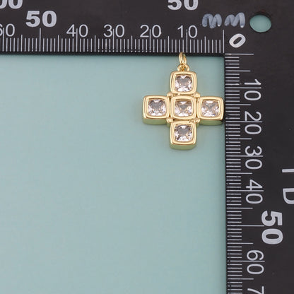 Gold Cross Charms,18K Gold Filled Cross Pendant,Religion Charm Bracelet Necklace for DIY Jewelry Making Supply