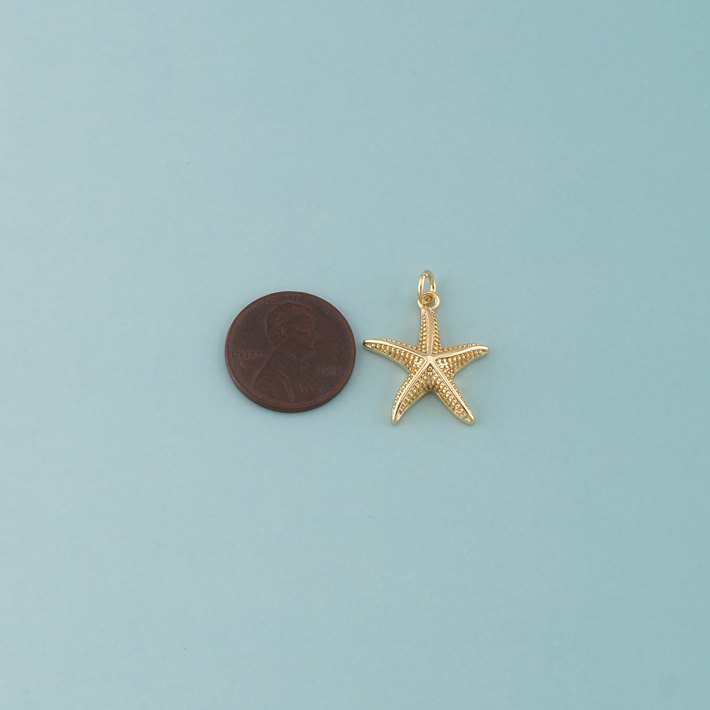Gold Starfish Charms,18K Gold Filled Sea star Pendant,Starfish Charm Bracelet Necklace for DIY Jewelry Making Supply