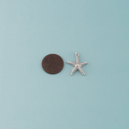 Gold Starfish Charms,18K Gold Filled Sea star Pendant,Starfish Charm Bracelet Necklace for DIY Jewelry Making Supply