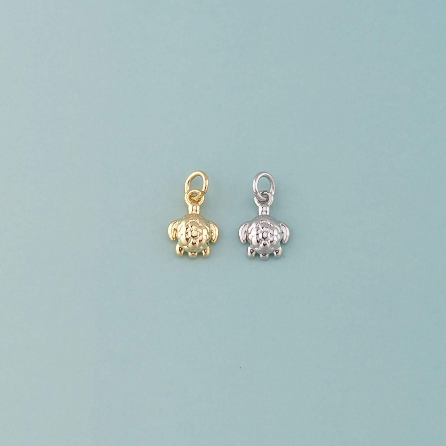 Gold Ocean Charms,18K Gold Filled Turtle Pendant,Turtle Charm Bracelet Necklace for DIY Jewelry Making Supply