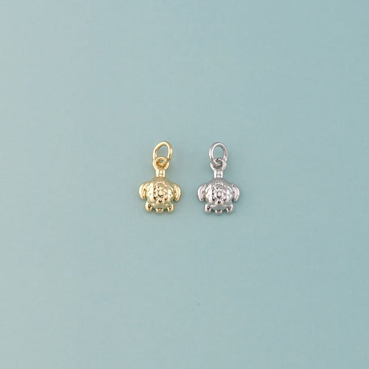 Gold Ocean Charms,18K Gold Filled Turtle Pendant,Turtle Charm Bracelet Necklace for DIY Jewelry Making Supply