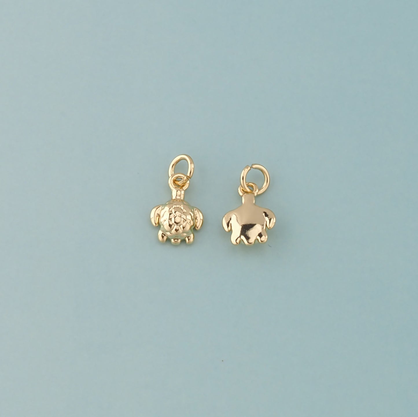 Gold Ocean Charms,18K Gold Filled Turtle Pendant,Turtle Charm Bracelet Necklace for DIY Jewelry Making Supply