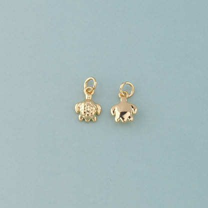 Gold Ocean Charms,18K Gold Filled Turtle Pendant,Turtle Charm Bracelet Necklace for DIY Jewelry Making Supply