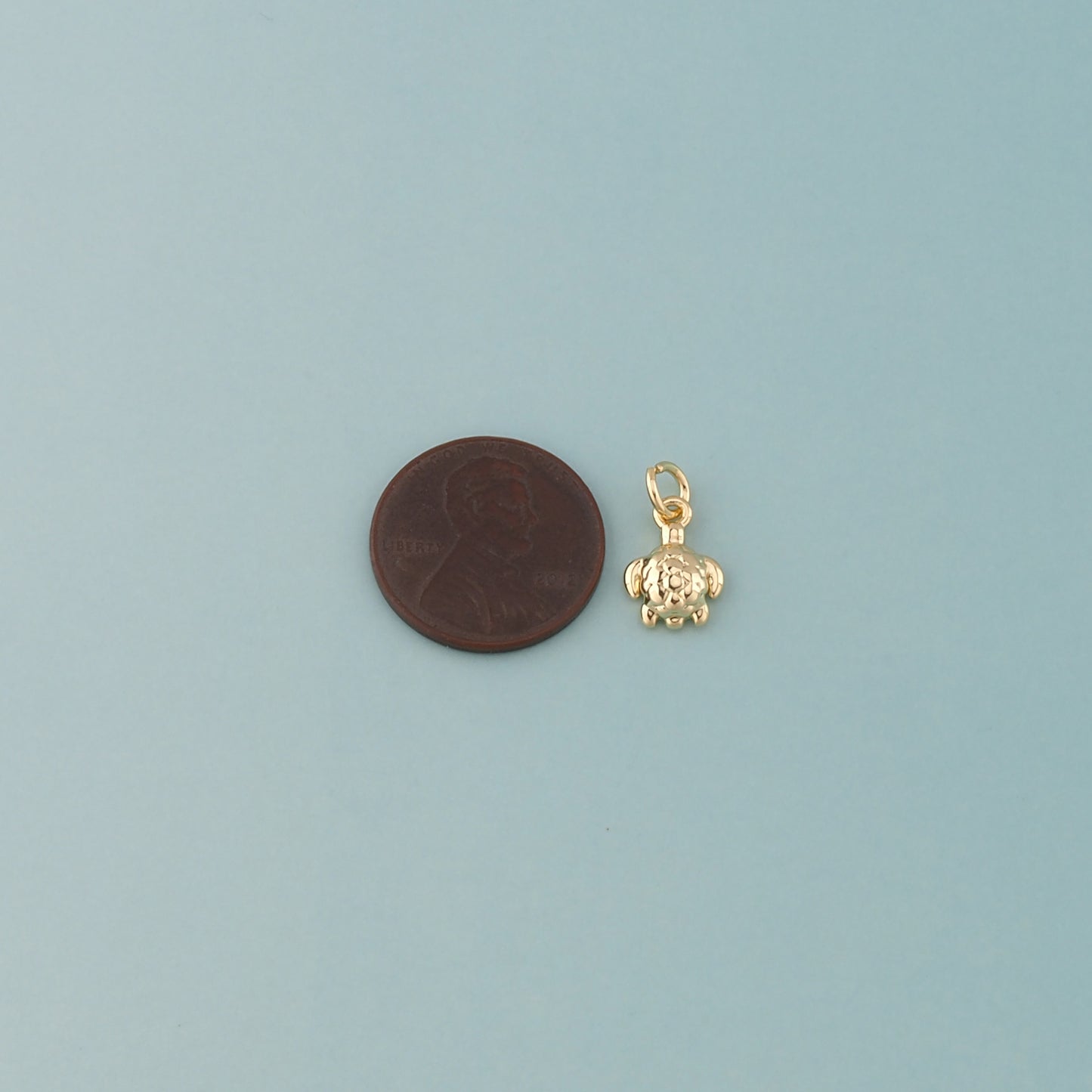 Gold Ocean Charms,18K Gold Filled Turtle Pendant,Turtle Charm Bracelet Necklace for DIY Jewelry Making Supply