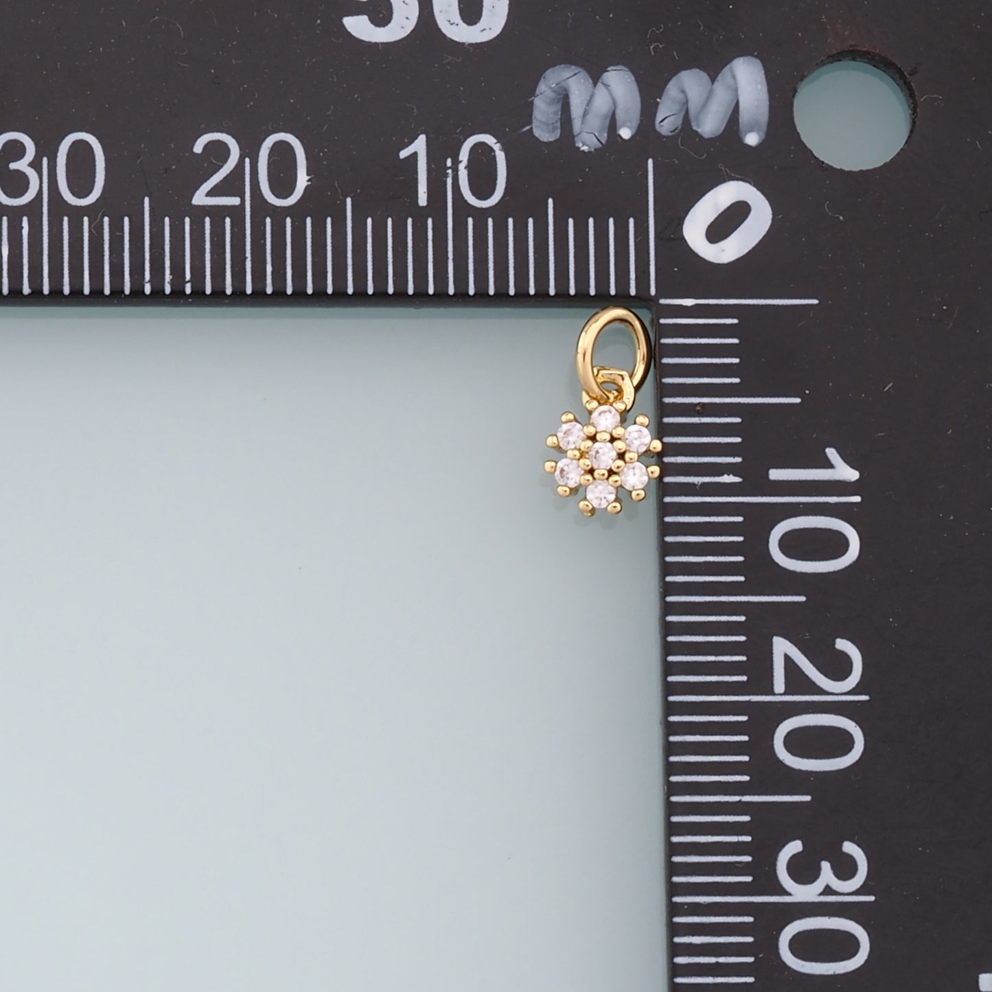 Gold Flower Charms,18K Gold Filled Flower Pendant,CZ Flower Charm Bracelet Necklace for DIY Jewelry Making Supply