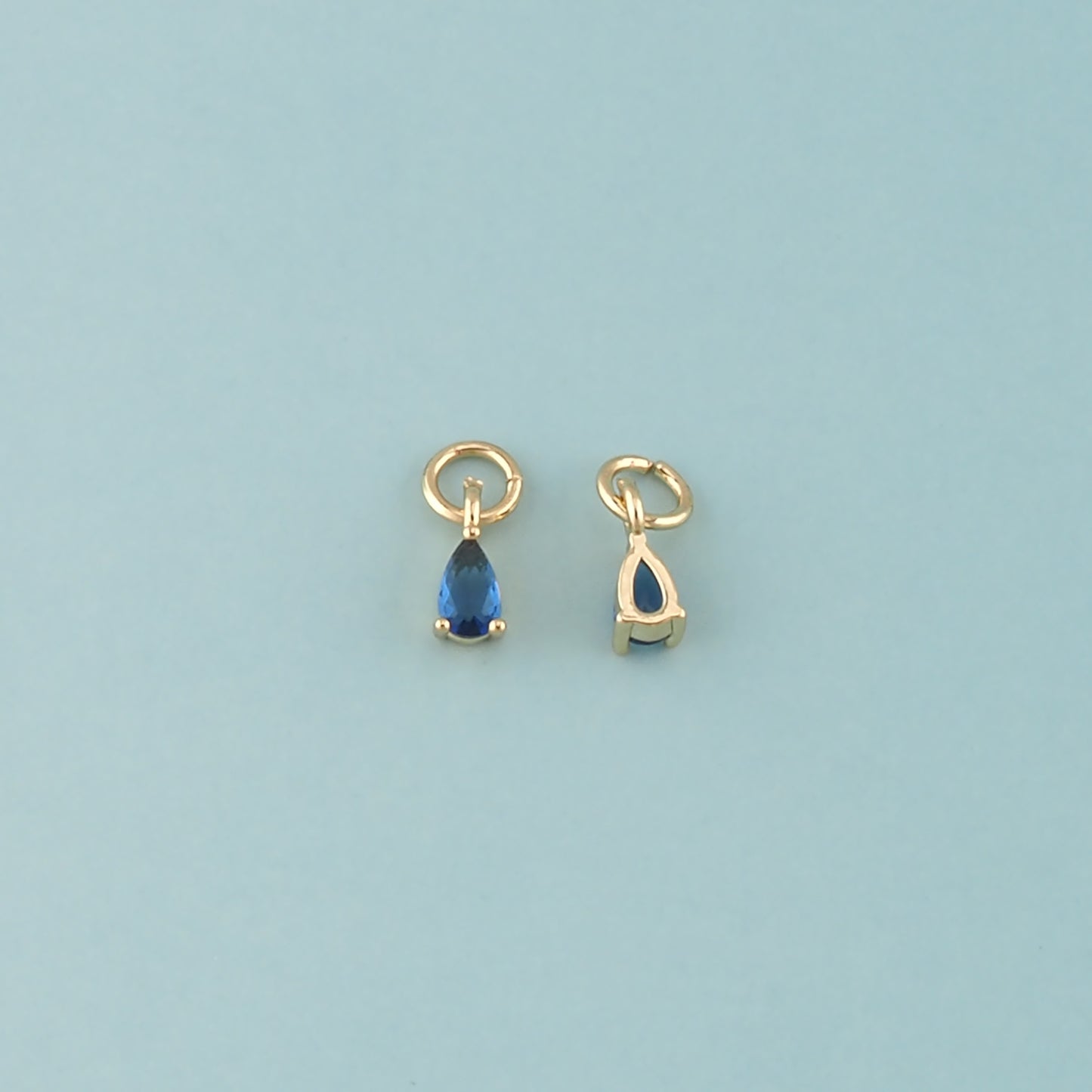 18K Gold Filled Teardrop Pendant,Crystal Teardrop Charm Bracelet Necklace for DIY Jewelry Making Supply