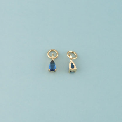 18K Gold Filled Teardrop Pendant,Crystal Teardrop Charm Bracelet Necklace for DIY Jewelry Making Supply