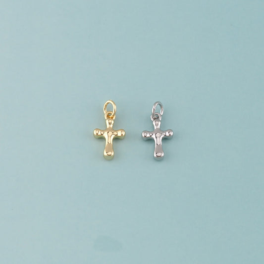 Gold Cross Charms,18K Gold Filled Cross Pendant,Religion Charm Bracelet Necklace for DIY Jewelry Making Supply